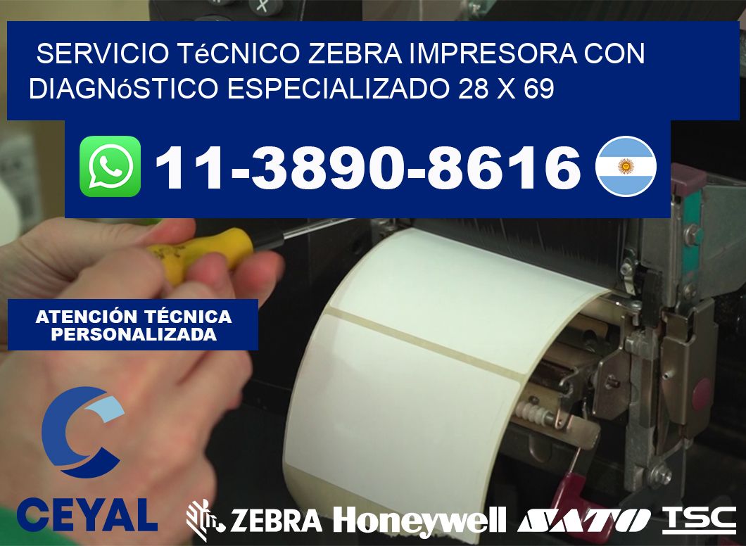 Servicio Técnico Zebra Impresora con Diagnóstico Especializado 28 x 69