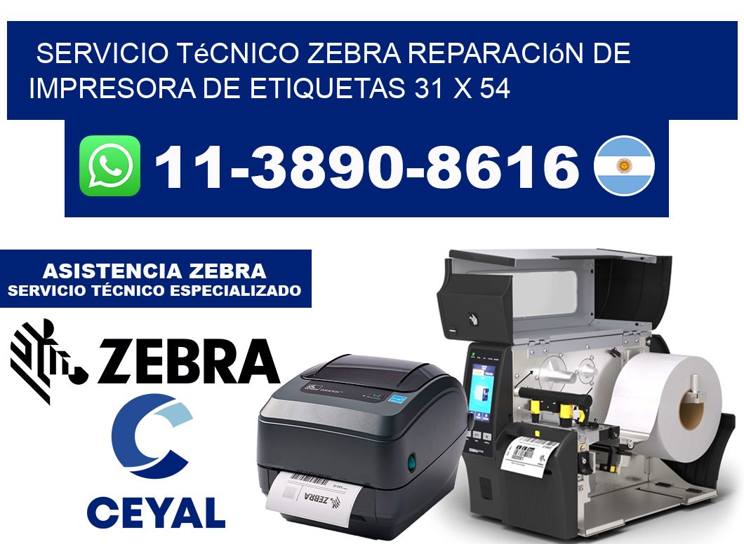 Servicio Técnico Zebra Reparación de Impresora de Etiquetas 31 x 54
