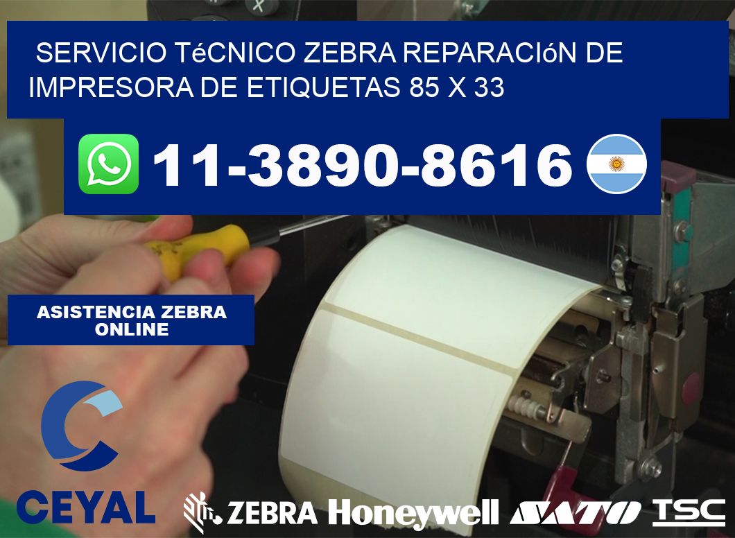 Servicio Técnico Zebra Reparación de Impresora de Etiquetas 85 x 33