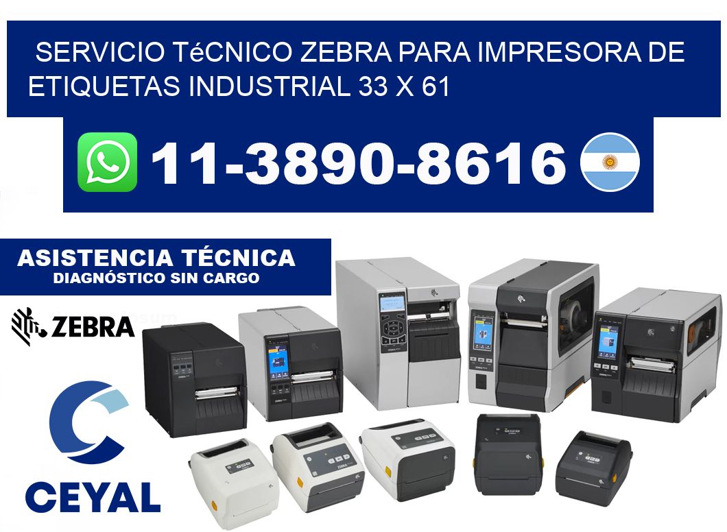 Servicio Técnico Zebra para Impresora de Etiquetas Industrial 33 x 61