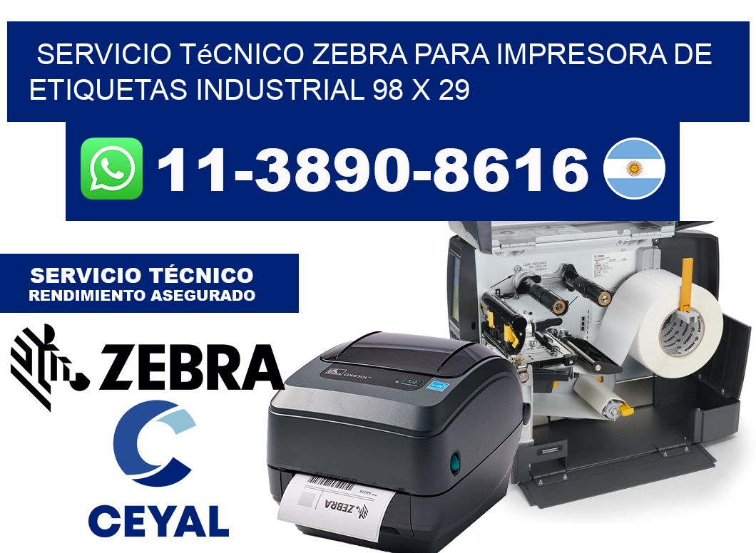 Servicio Técnico Zebra para Impresora de Etiquetas Industrial 98 x 29