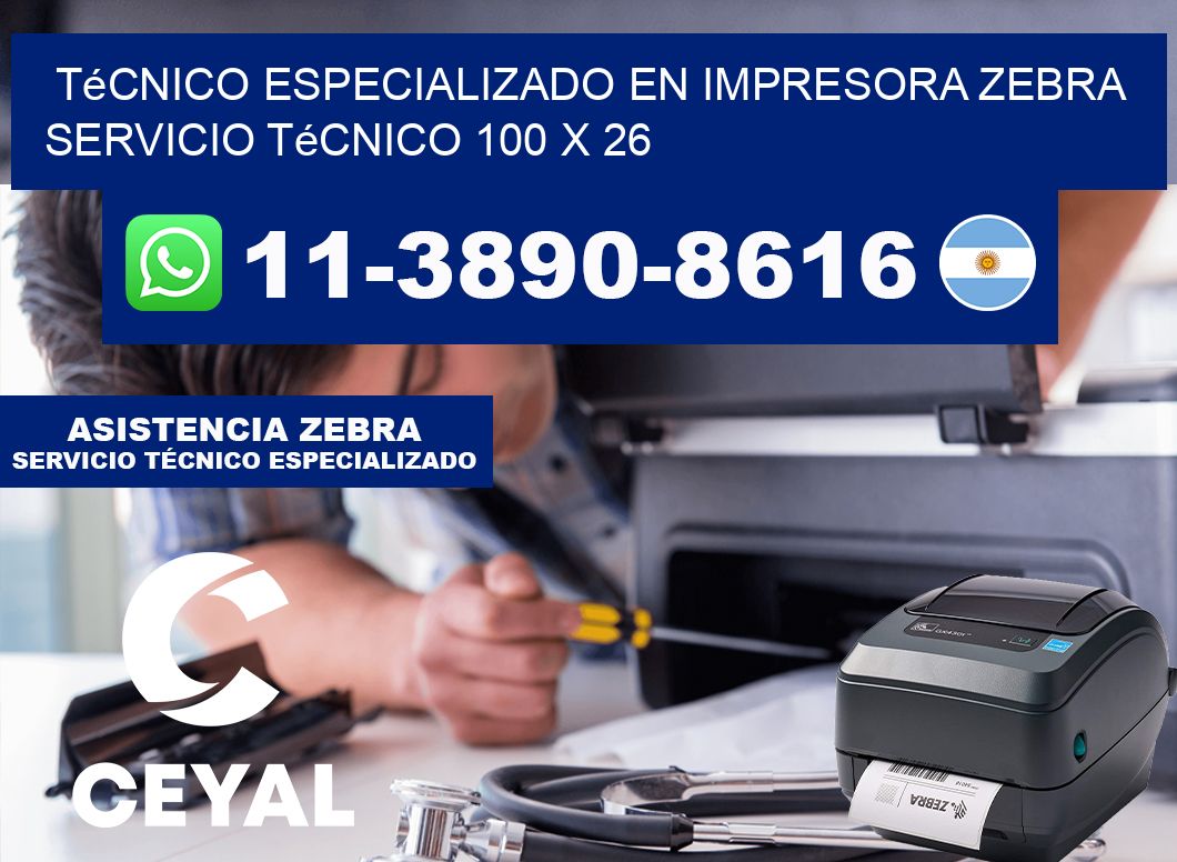 Técnico Especializado en Impresora Zebra Servicio Técnico 100 x 26
