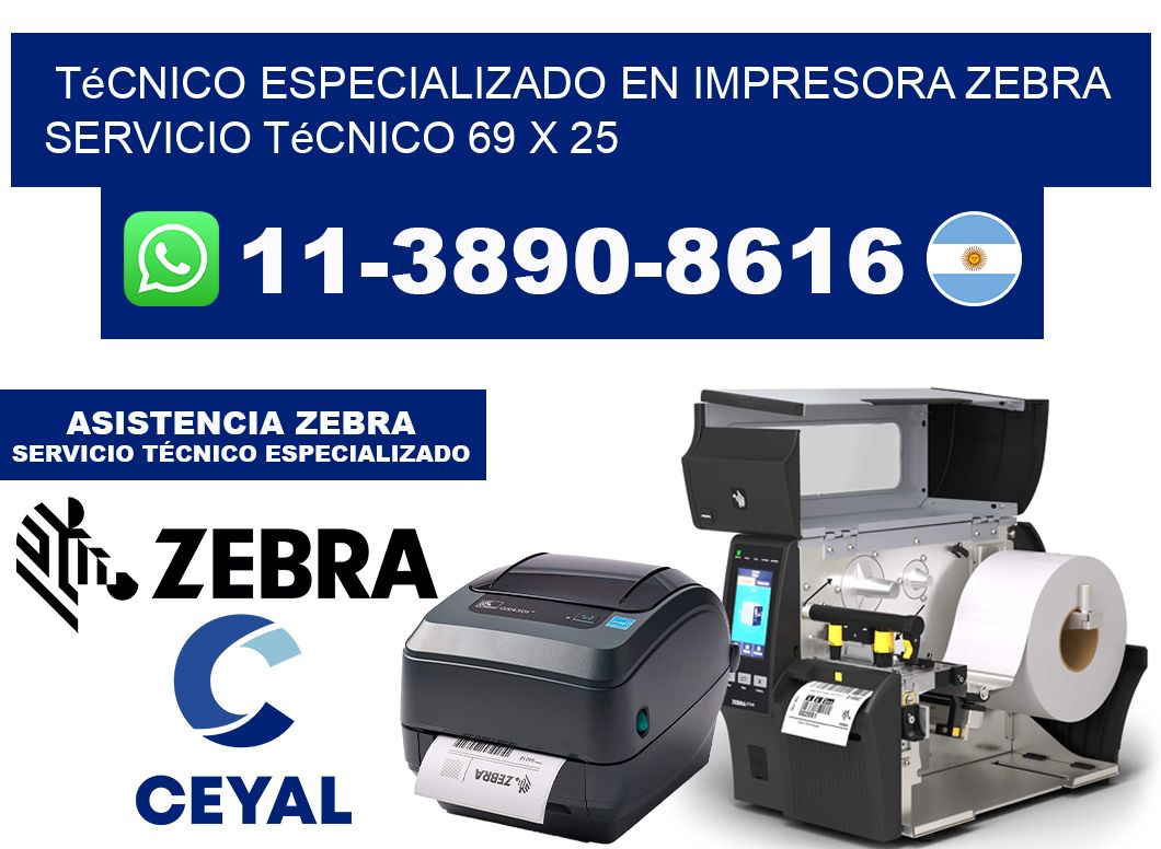 Técnico Especializado en Impresora Zebra Servicio Técnico 69 x 25