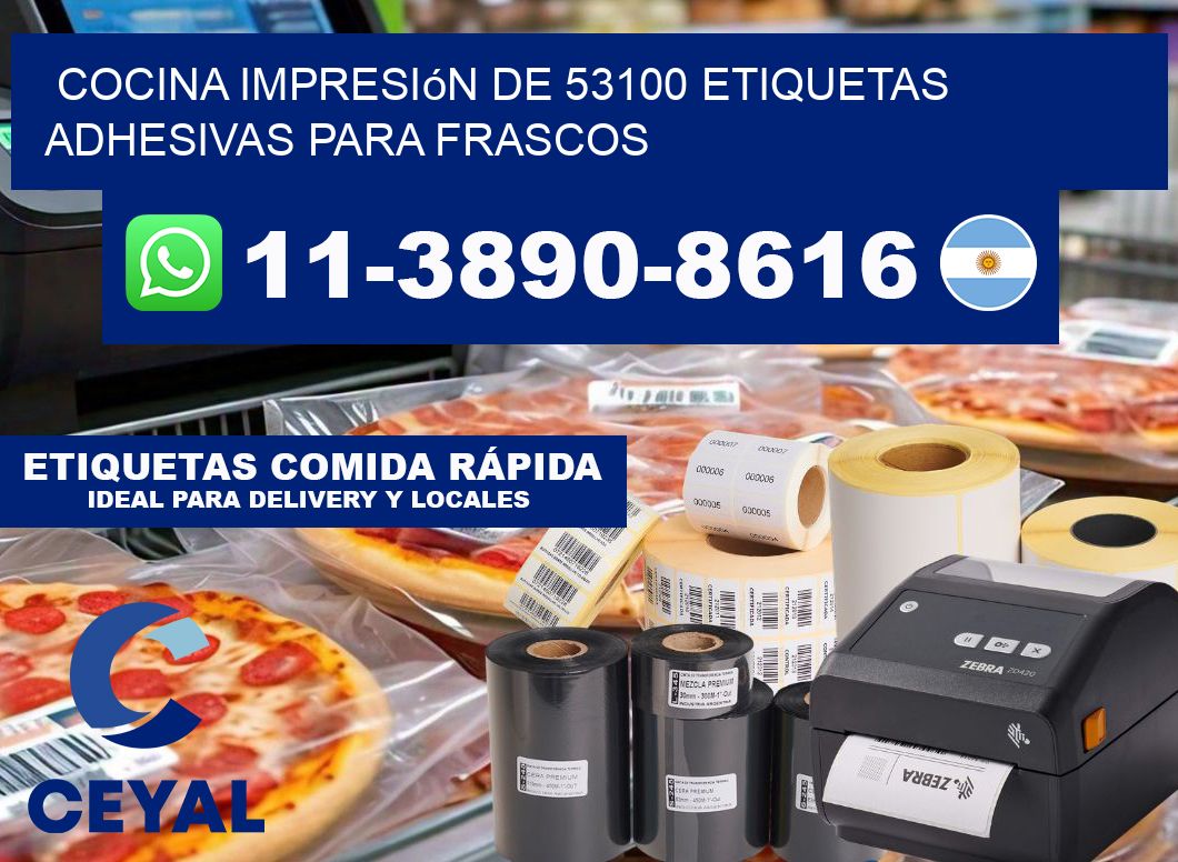 cocina impresión de 53100 etiquetas adhesivas para frascos