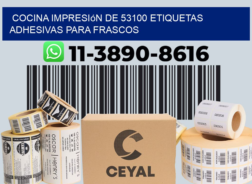 cocina impresión de 53100 etiquetas adhesivas para frascos