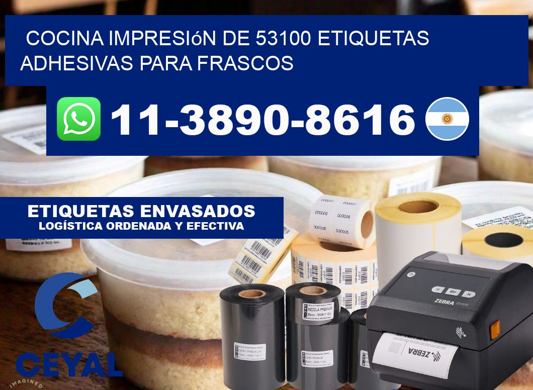 cocina impresión de 53100 etiquetas adhesivas para frascos