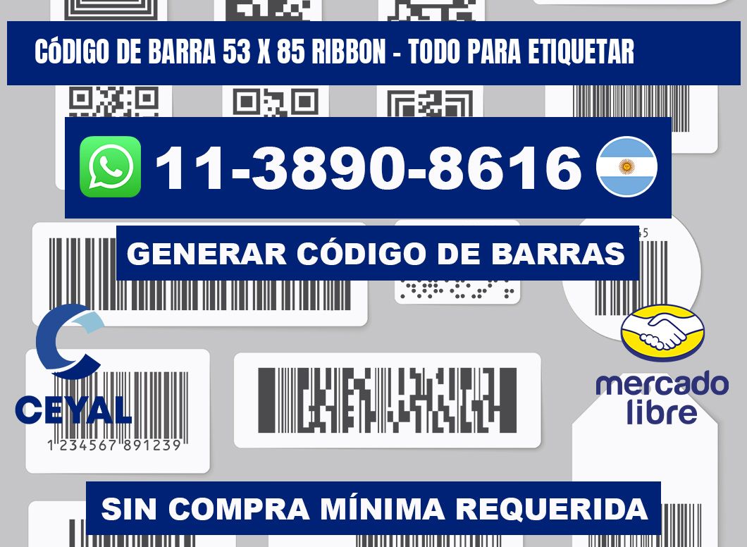 código de barra 53 x 85 ribbon - Todo para Etiquetar