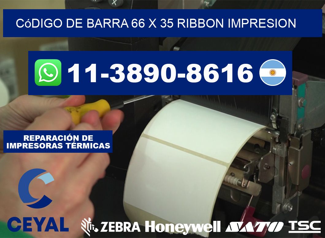 código de barra 66 x 35 ribbon impresion