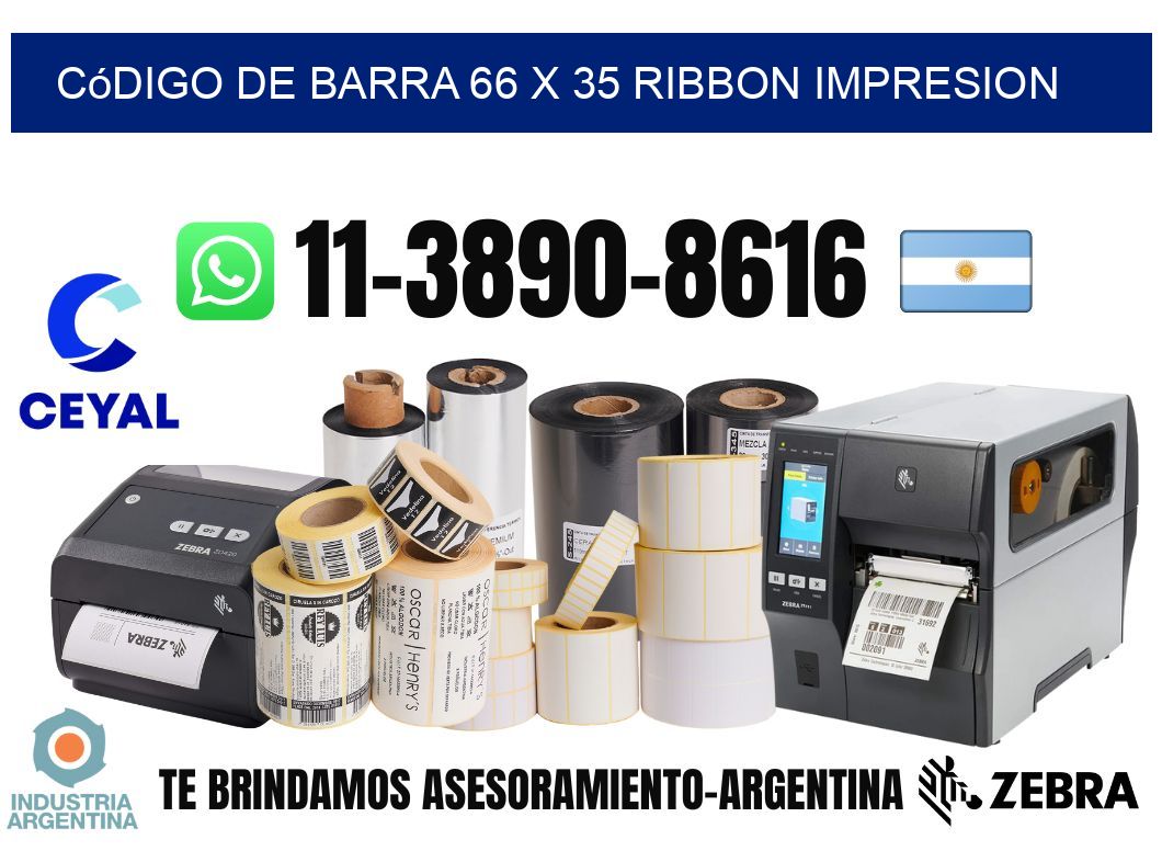 código de barra 66 x 35 ribbon impresion