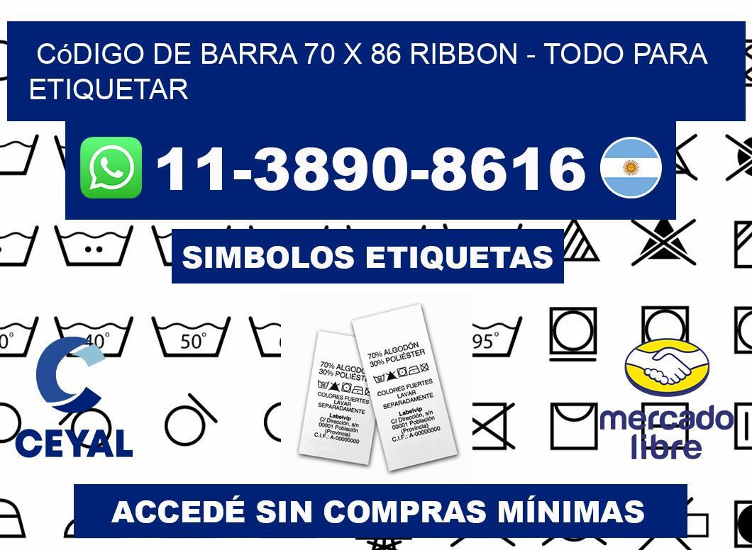 código de barra 70 x 86 ribbon - Todo para Etiquetar
