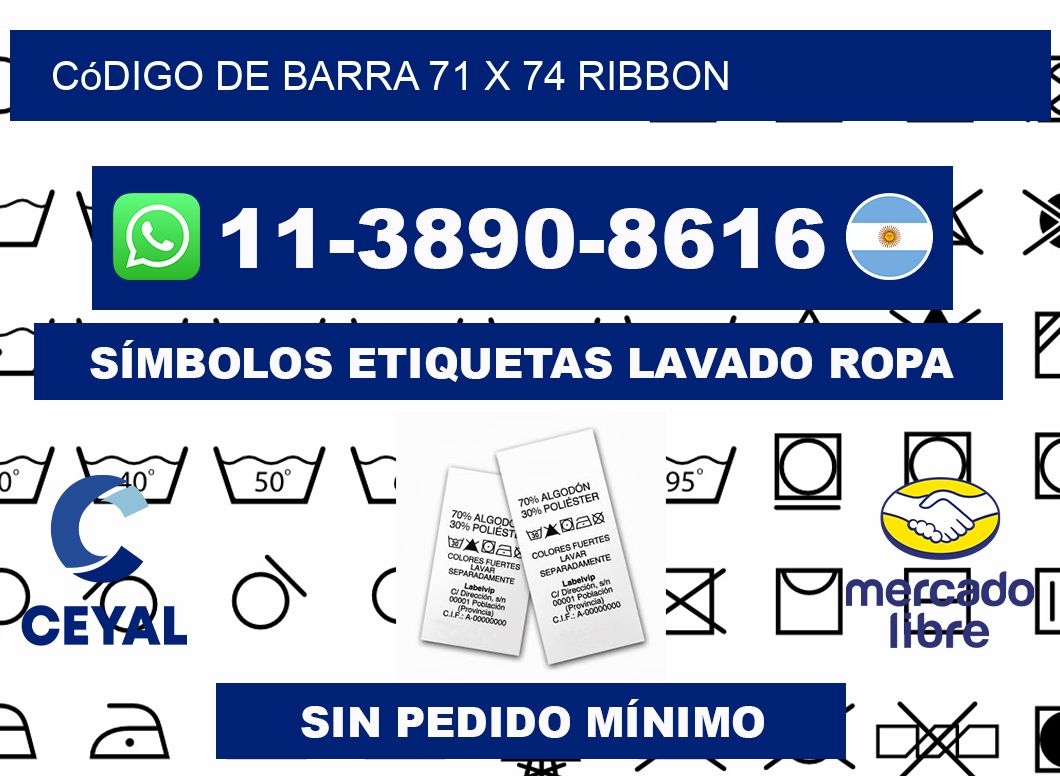 código de barra 71 x 74 ribbon