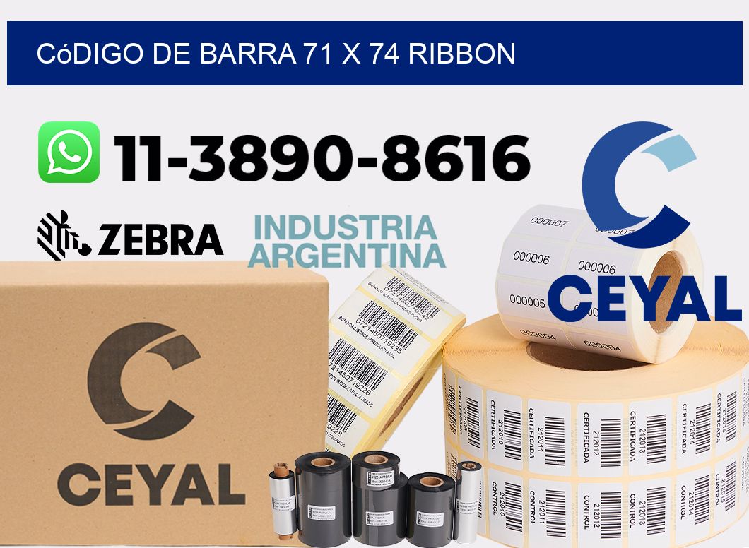 código de barra 71 x 74 ribbon