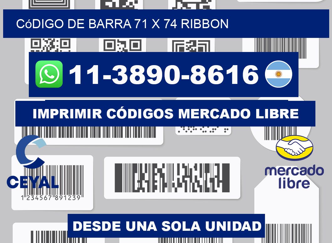 código de barra 71 x 74 ribbon