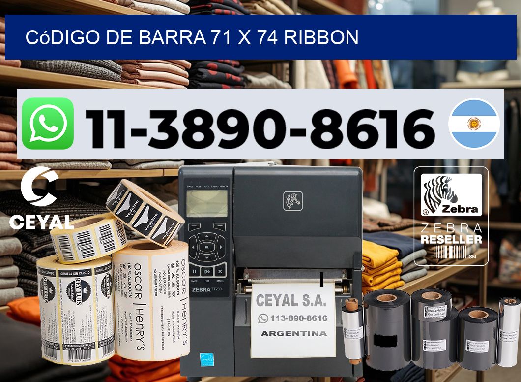 código de barra 71 x 74 ribbon