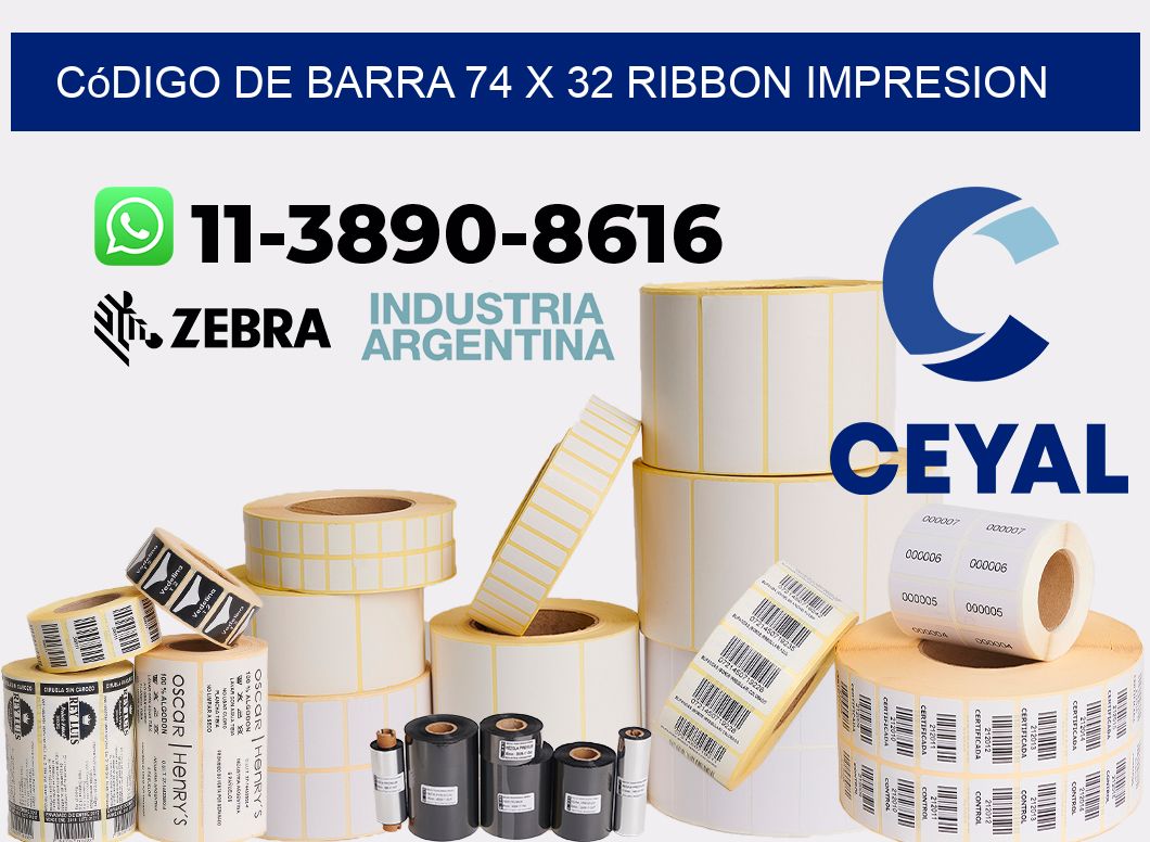 código de barra 74 x 32 ribbon impresion