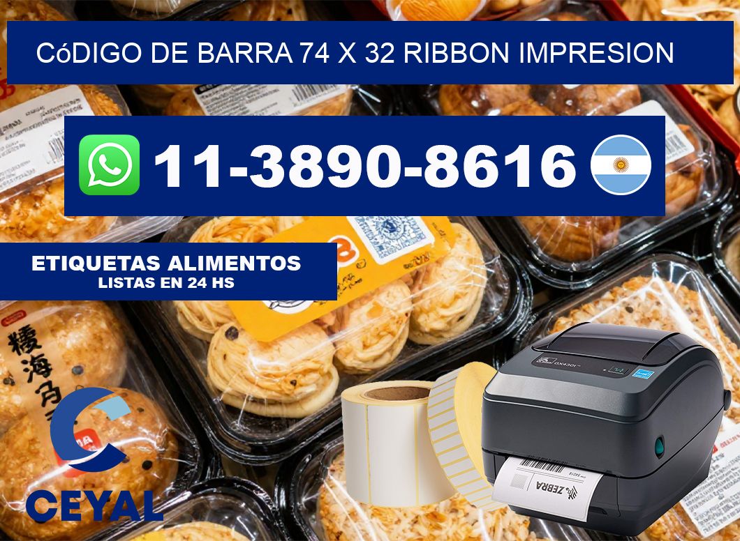 código de barra 74 x 32 ribbon impresion