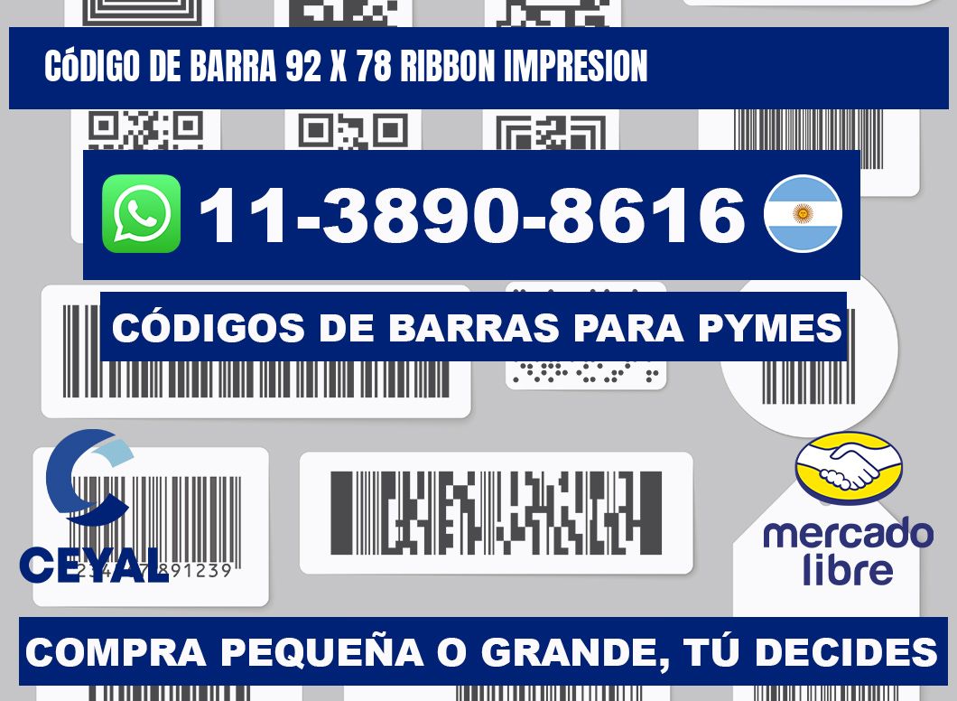código de barra 92 x 78 ribbon impresion
