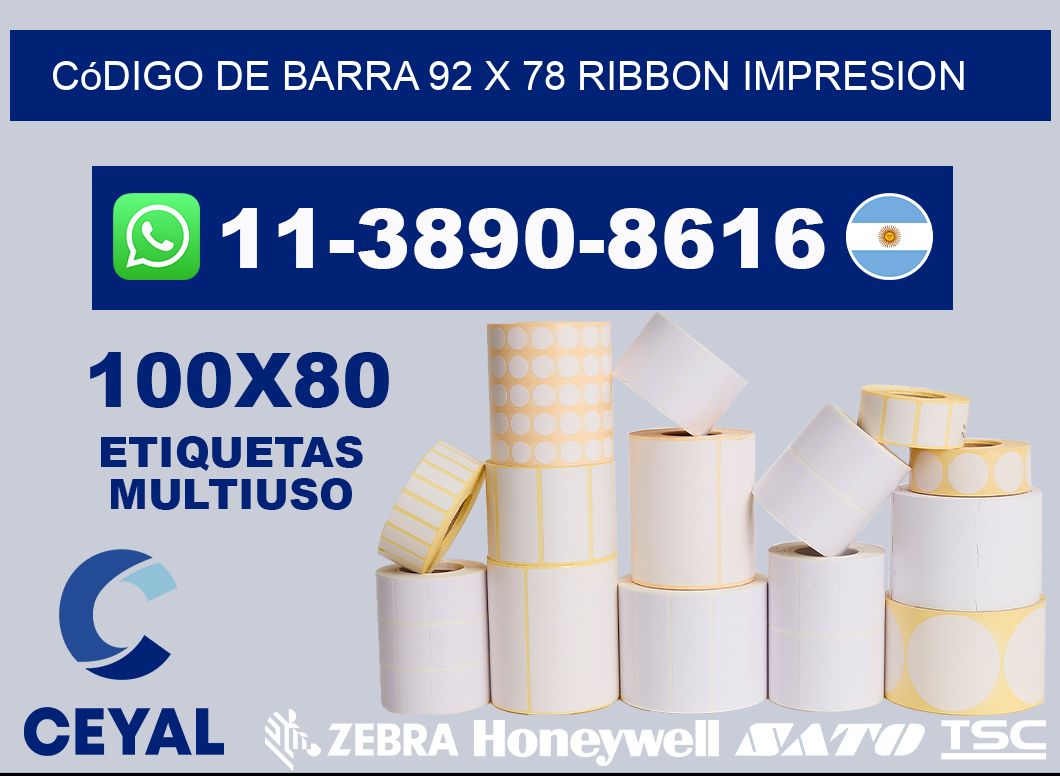 código de barra 92 x 78 ribbon impresion