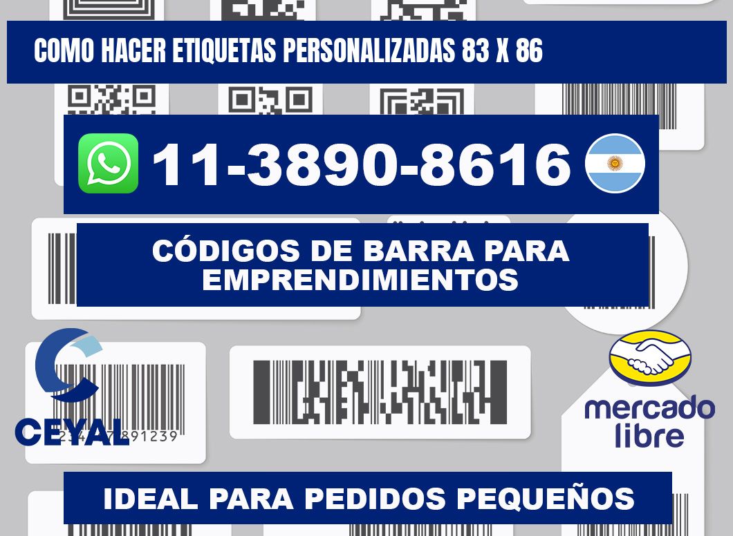 como hacer etiquetas personalizadas 83 x 86