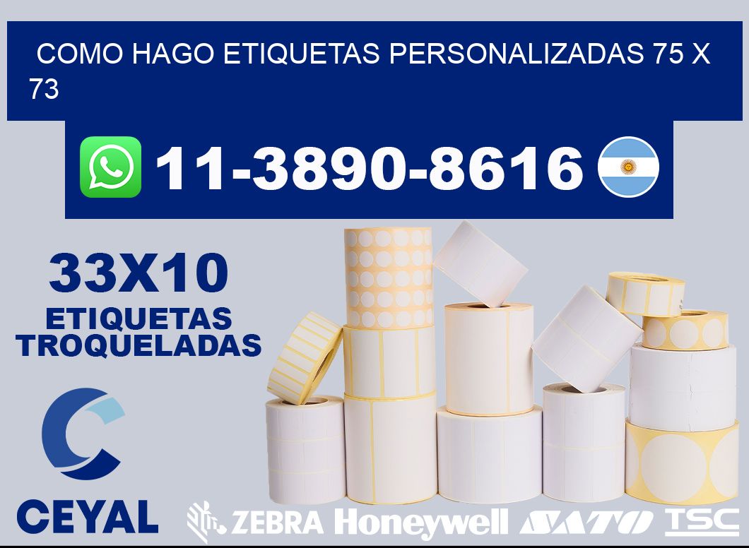 como hago etiquetas personalizadas 75 x 73