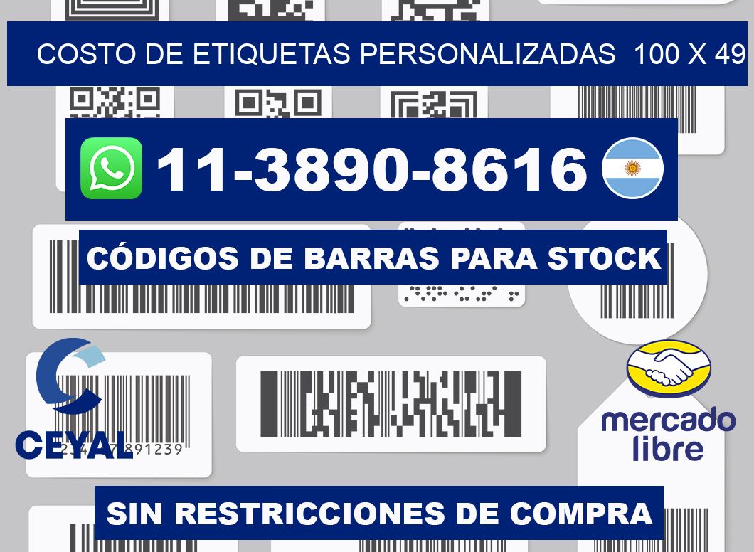 costo de etiquetas personalizadas 100 x 49
