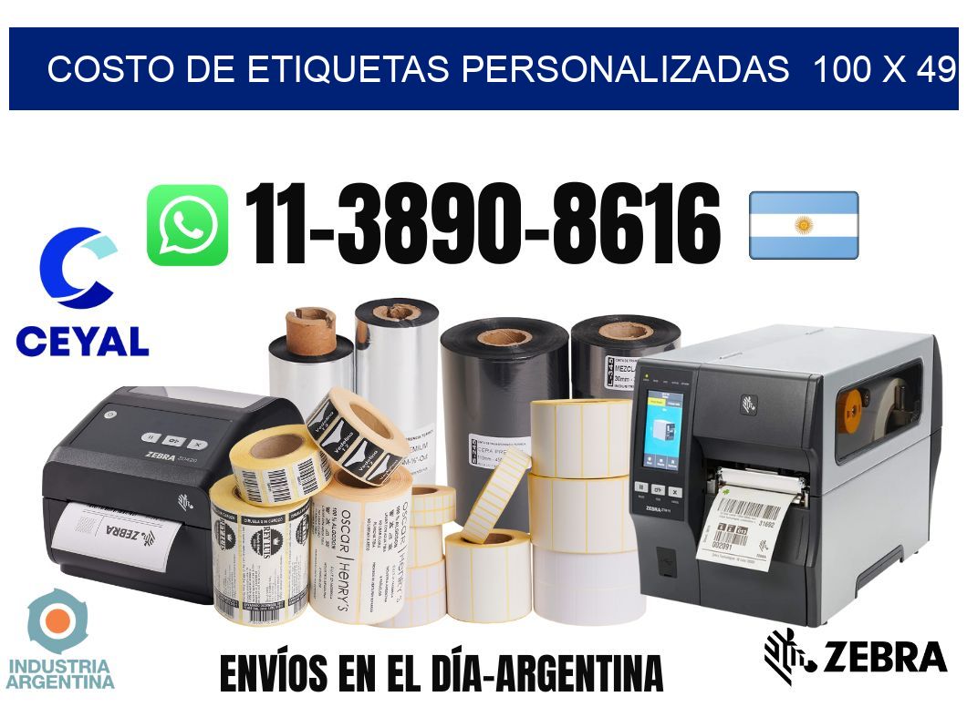 costo de etiquetas personalizadas  100 x 49