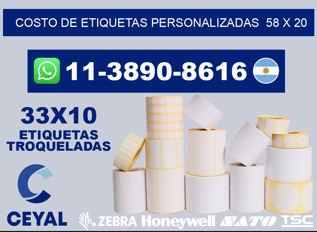 costo de etiquetas personalizadas 58 x 20