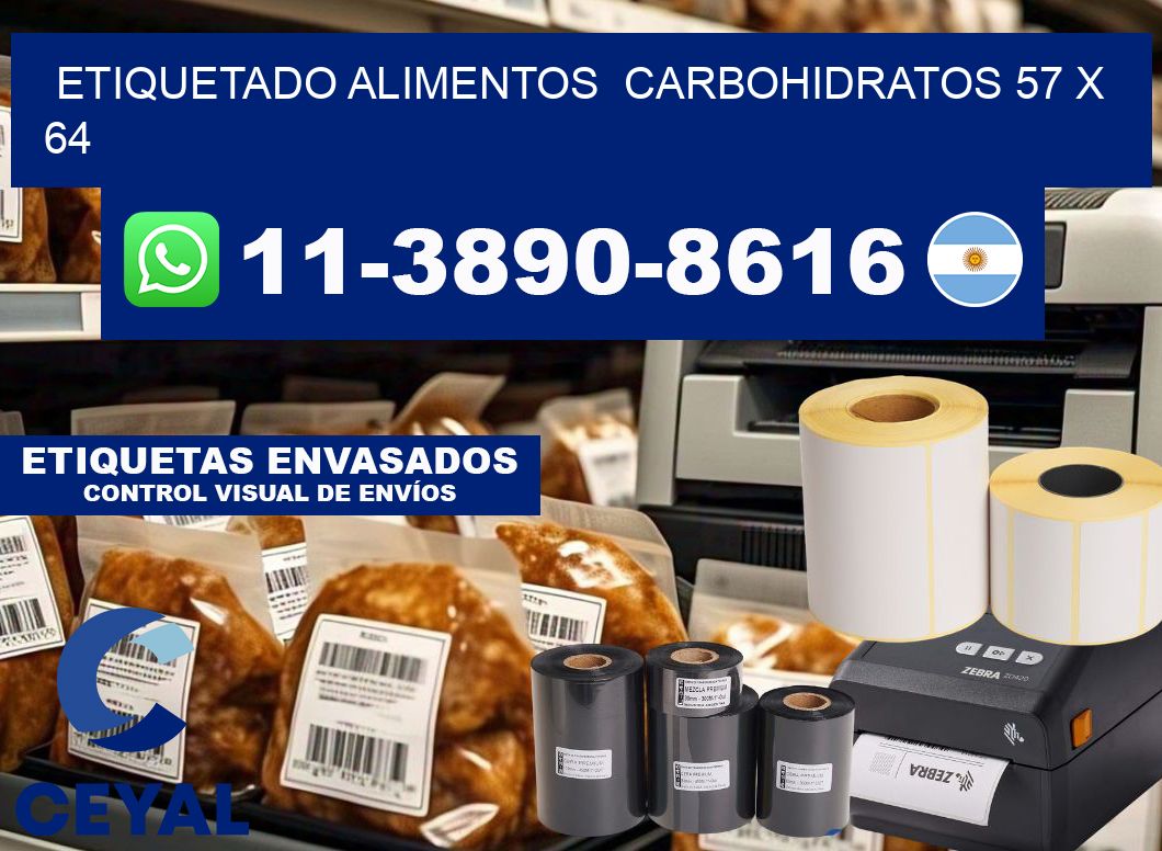 etiquetado alimentos  Carbohidratos 57 x 64