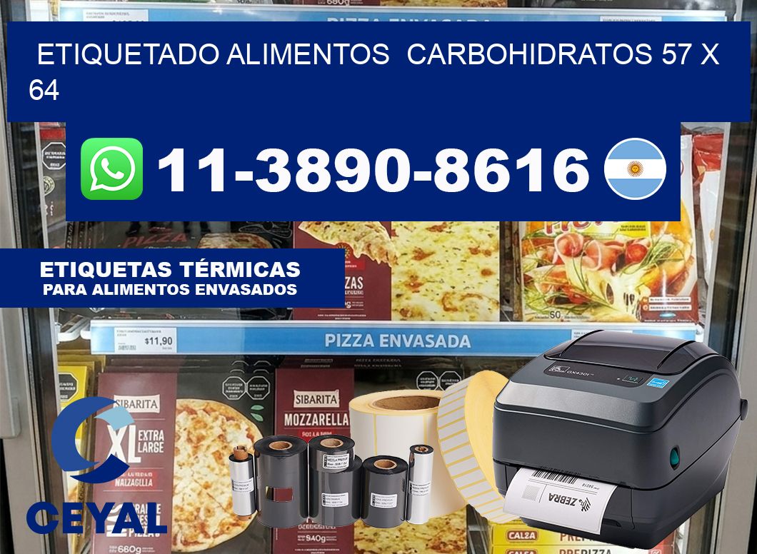 etiquetado alimentos  Carbohidratos 57 x 64