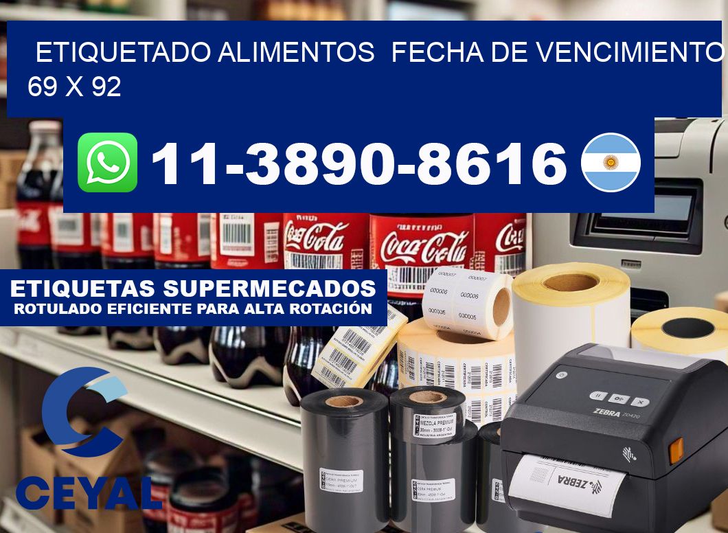 etiquetado alimentos  Fecha de vencimiento 69 x 92