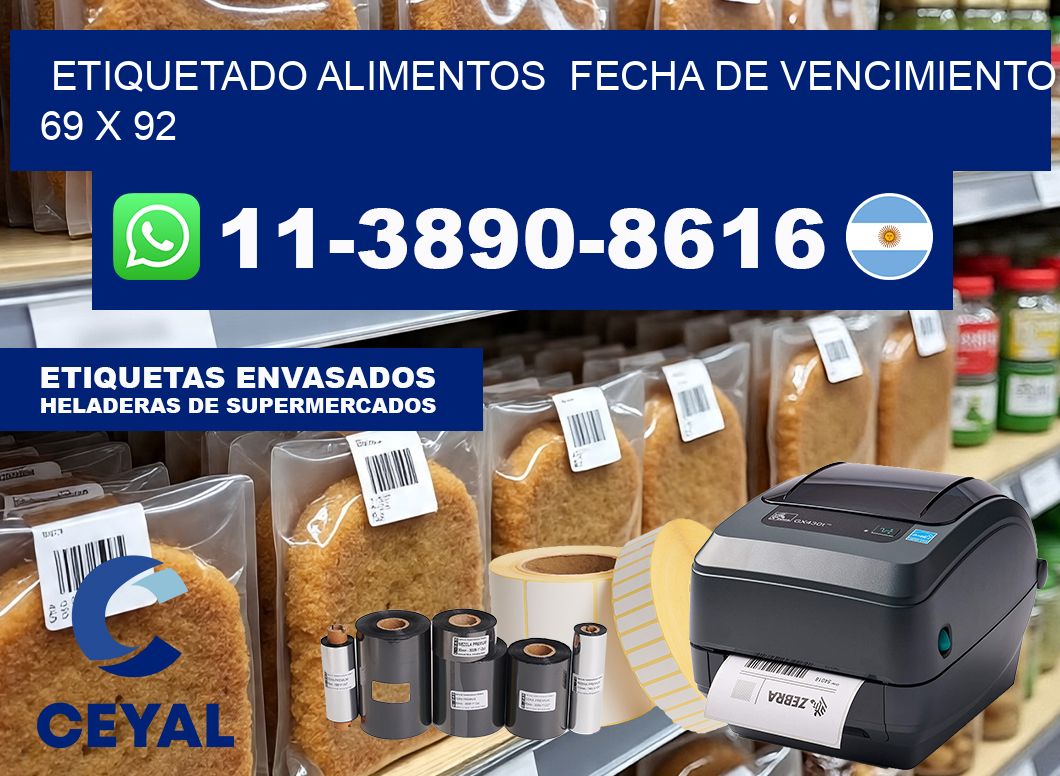 etiquetado alimentos  Fecha de vencimiento 69 x 92