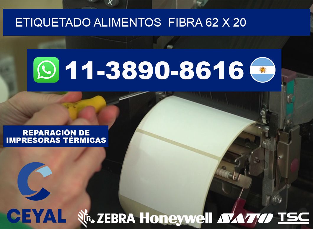 etiquetado alimentos Fibra 62 x 20