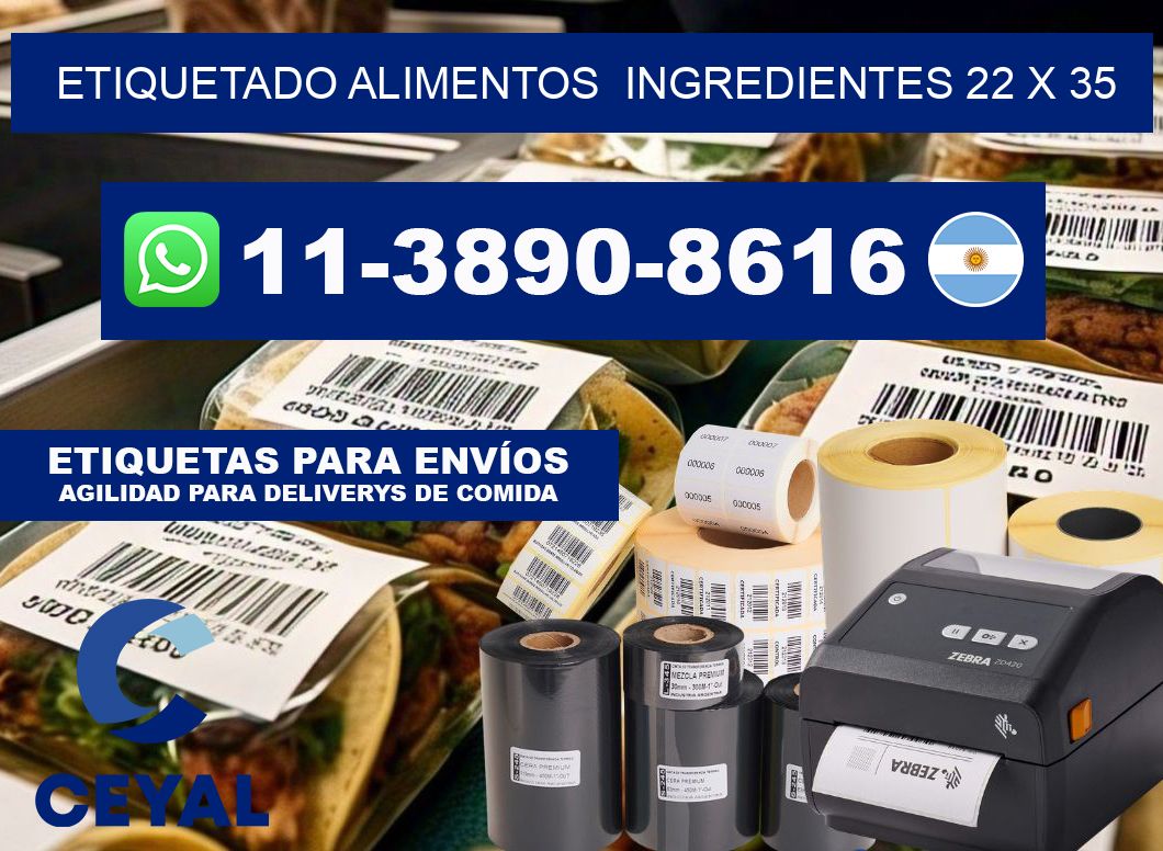 etiquetado alimentos  Ingredientes 22 x 35