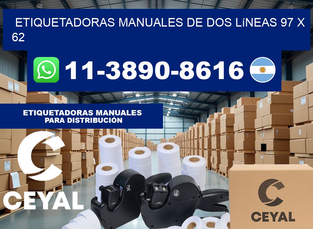 etiquetadoras manuales de dos líneas 97 x 62