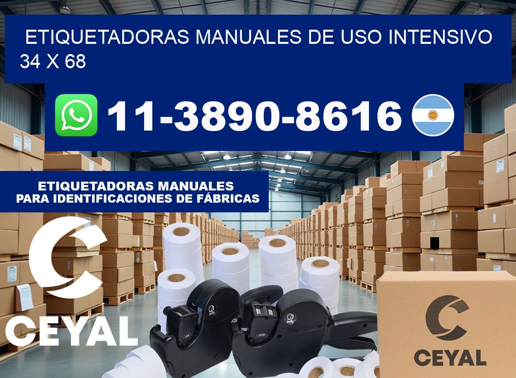 etiquetadoras manuales de uso intensivo 34 x 68
