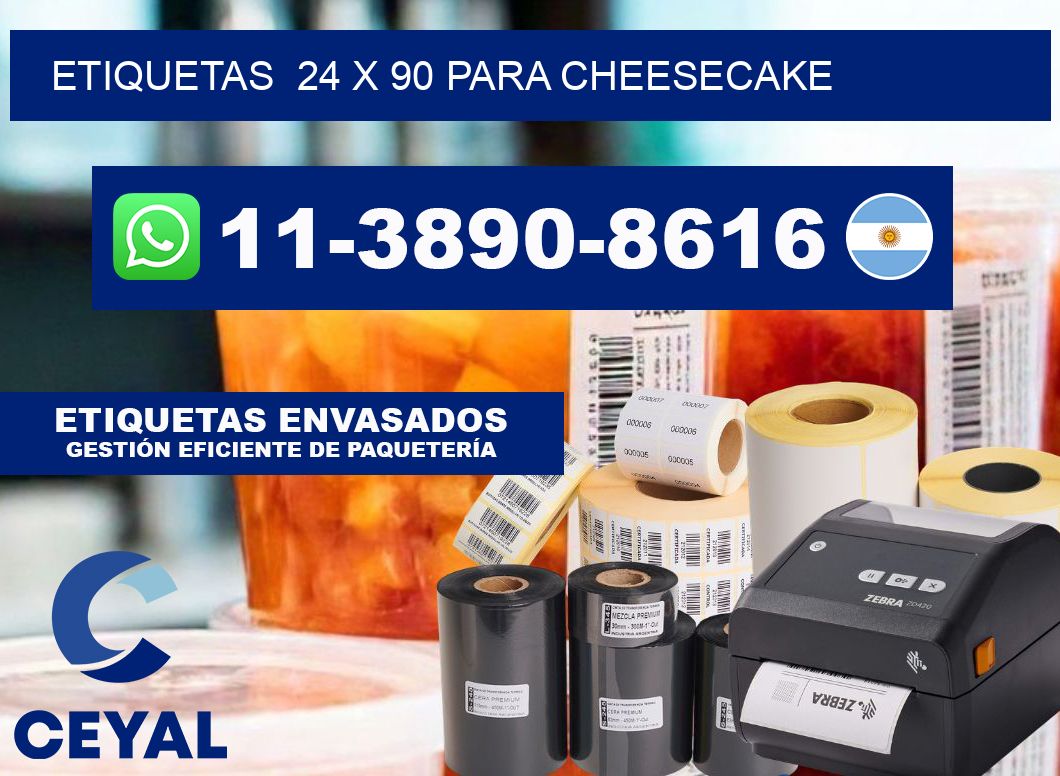 etiquetas 24 x 90 para Cheesecake