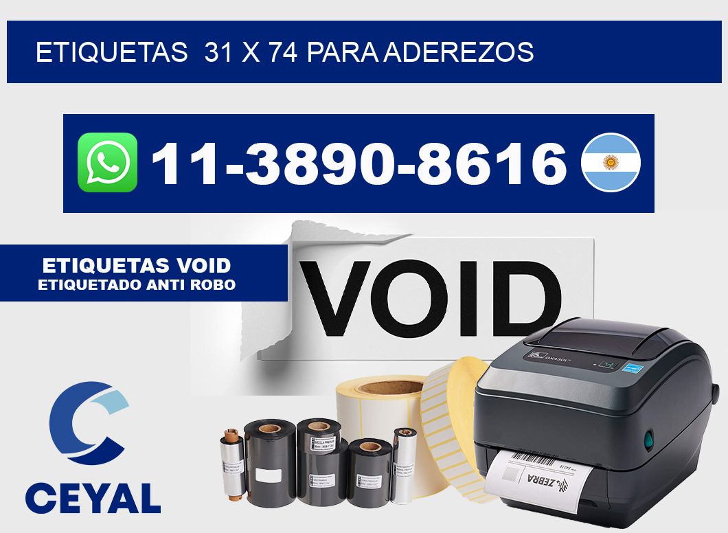 etiquetas 31 x 74 para Aderezos