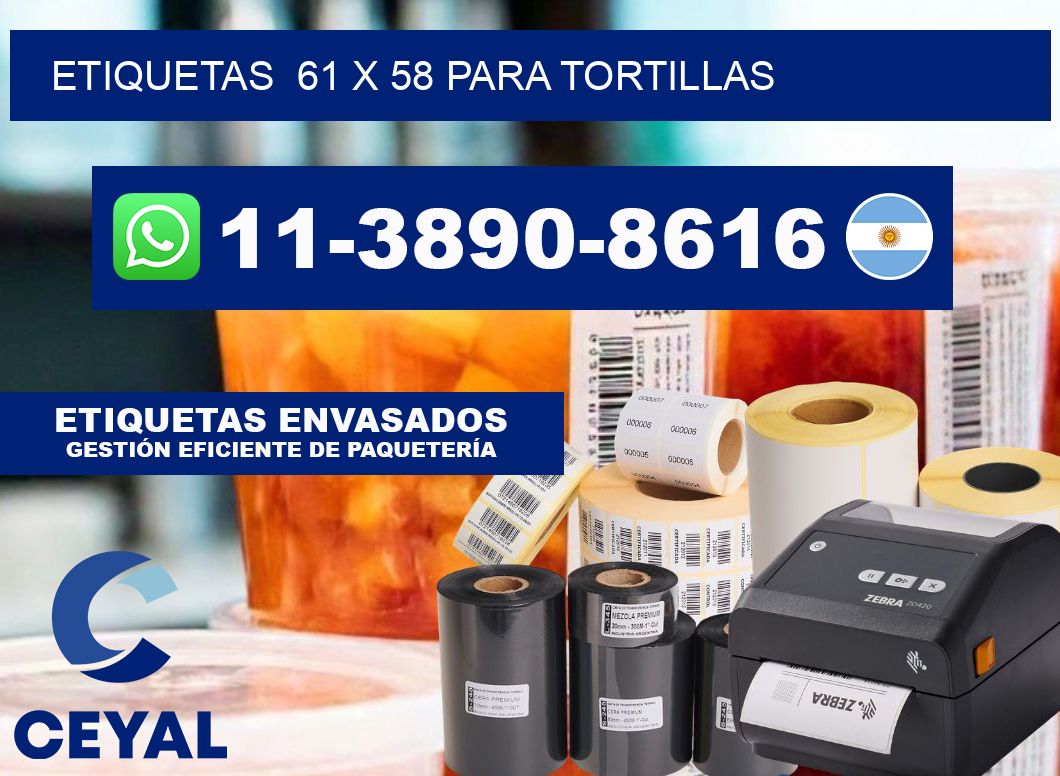 etiquetas  61 x 58 para Tortillas