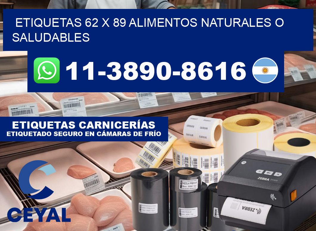 etiquetas 62 x 89 alimentos naturales o saludables
