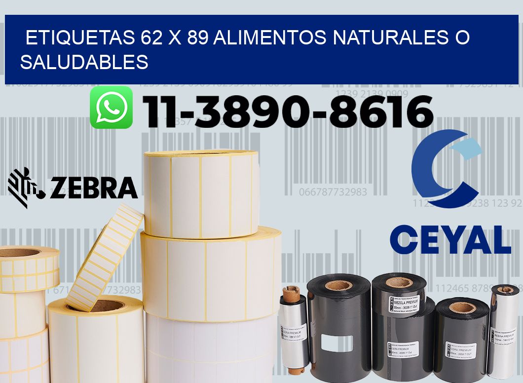 etiquetas 62 x 89 alimentos naturales o saludables