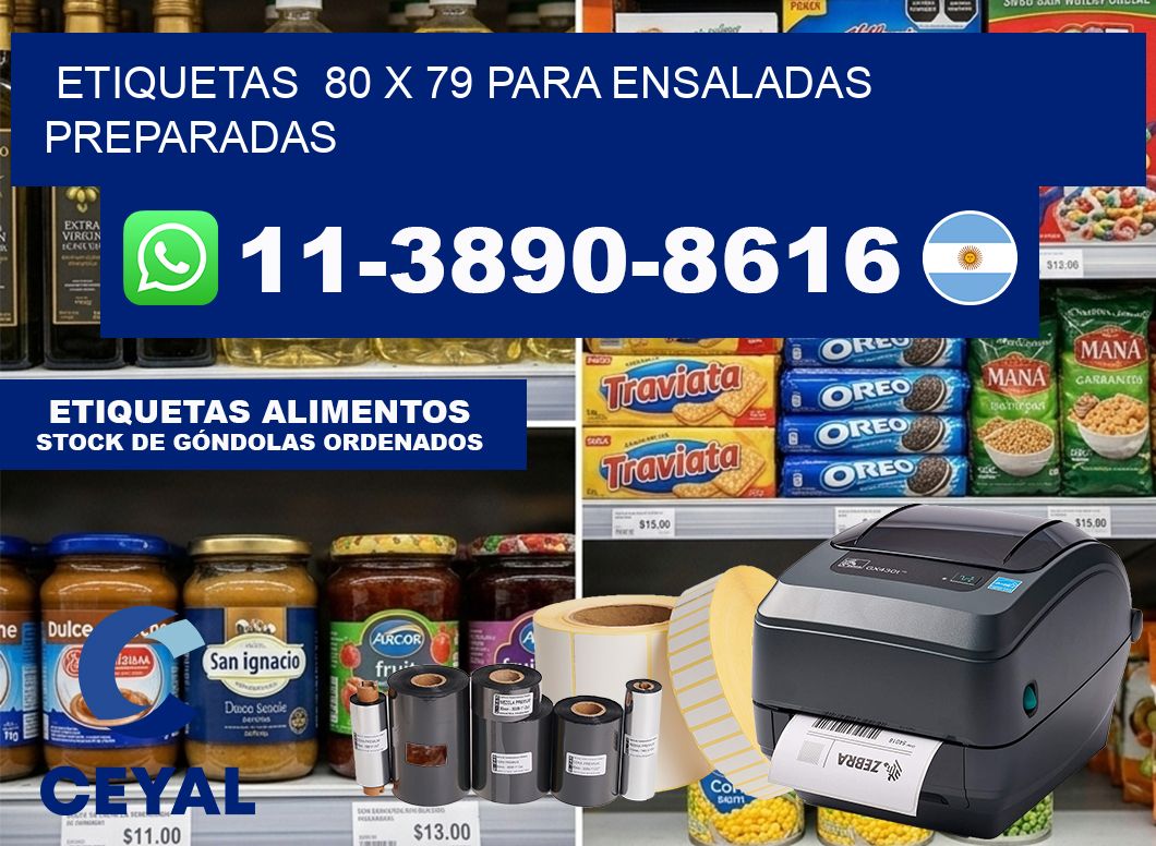 etiquetas  80 x 79 para Ensaladas preparadas