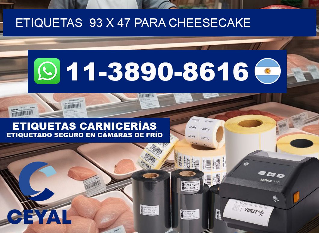 etiquetas  93 x 47 para Cheesecake
