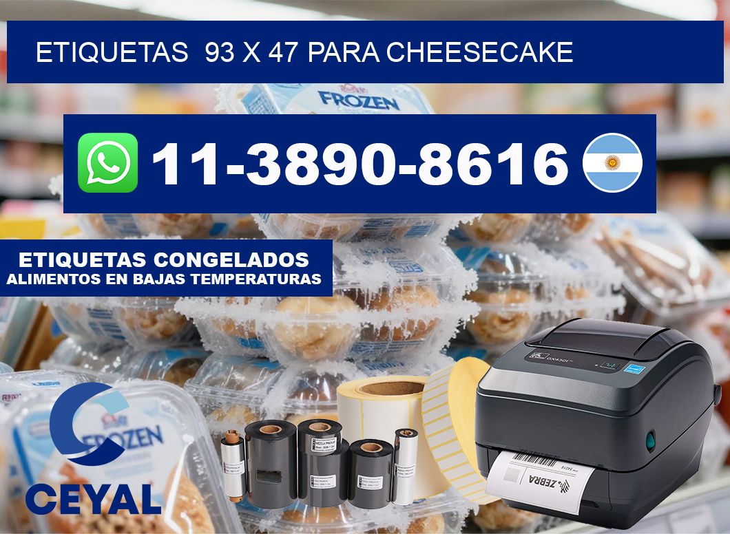 etiquetas  93 x 47 para Cheesecake