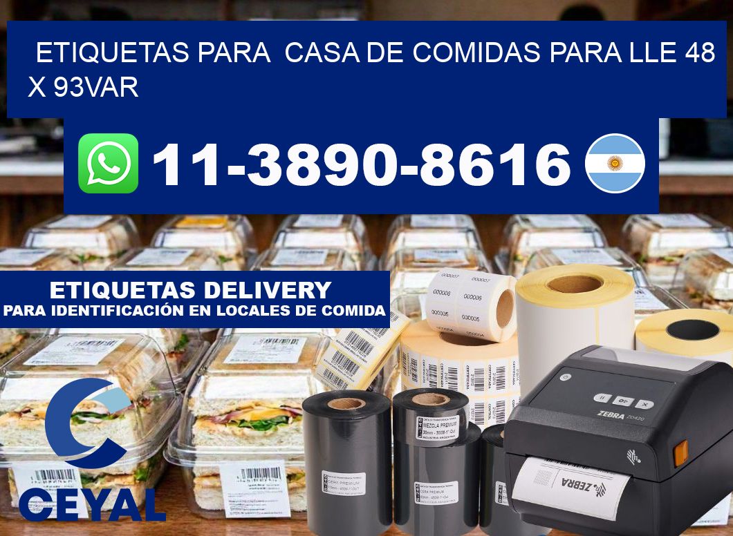 etiquetas para  Casa de comidas para lle 48 x 93var
