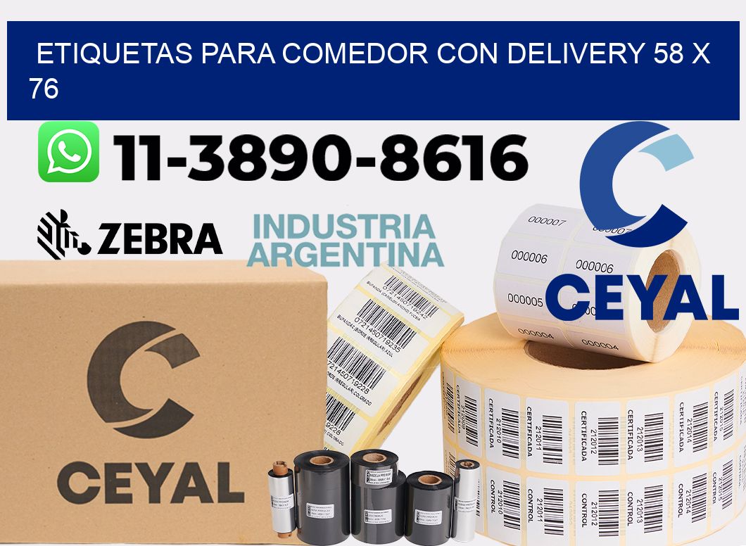 etiquetas para Comedor con delivery 58 x 76