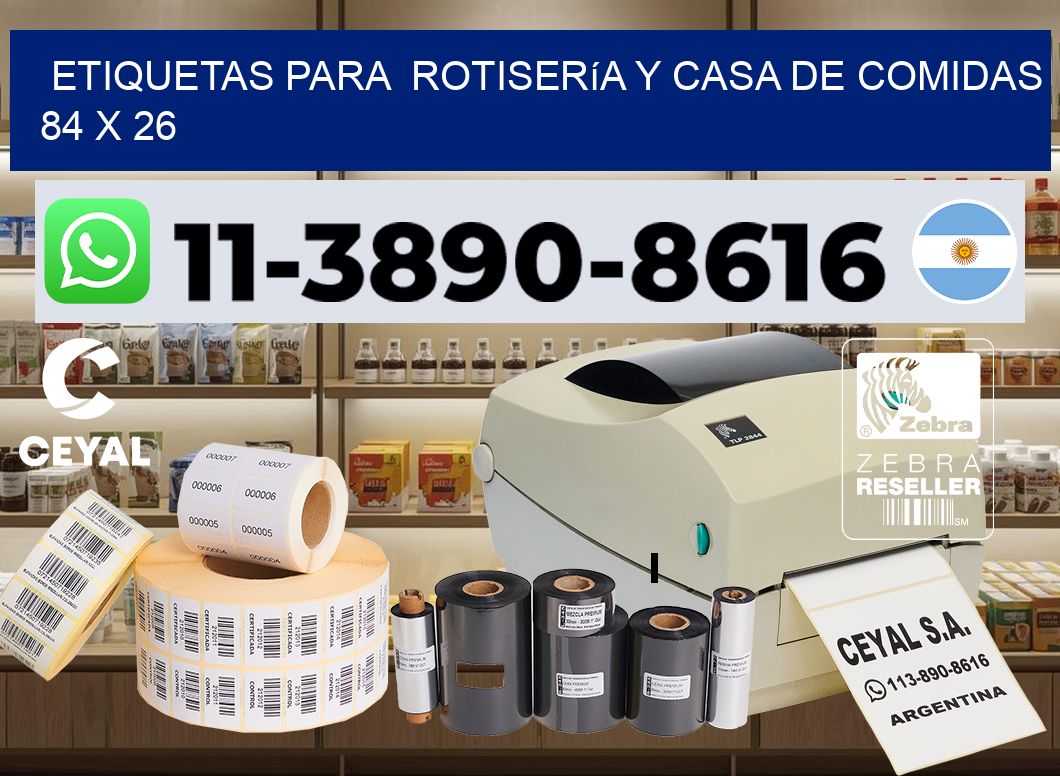 etiquetas para  Rotisería y casa de comidas 84 x 26