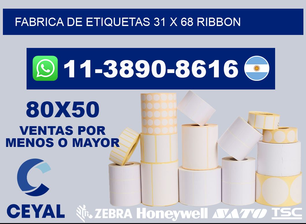 fabrica de etiquetas 31 x 68 ribbon