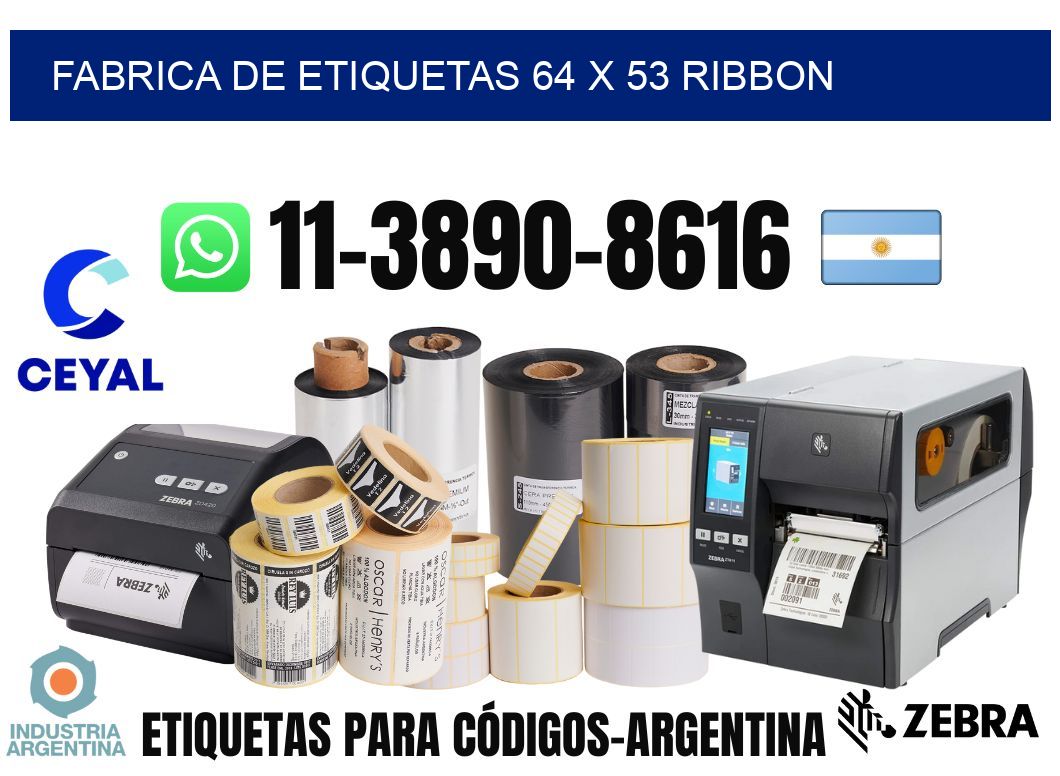 fabrica de etiquetas 64 x 53 ribbon
