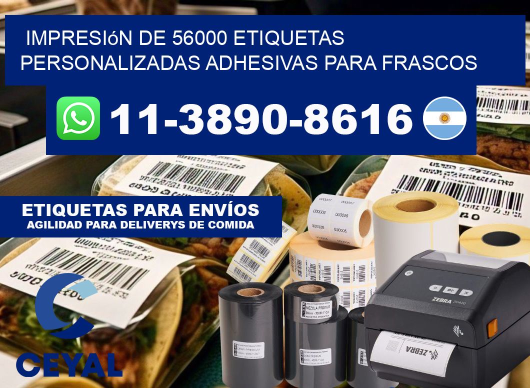 impresión de 56000 etiquetas personalizadas adhesivas para frascos
