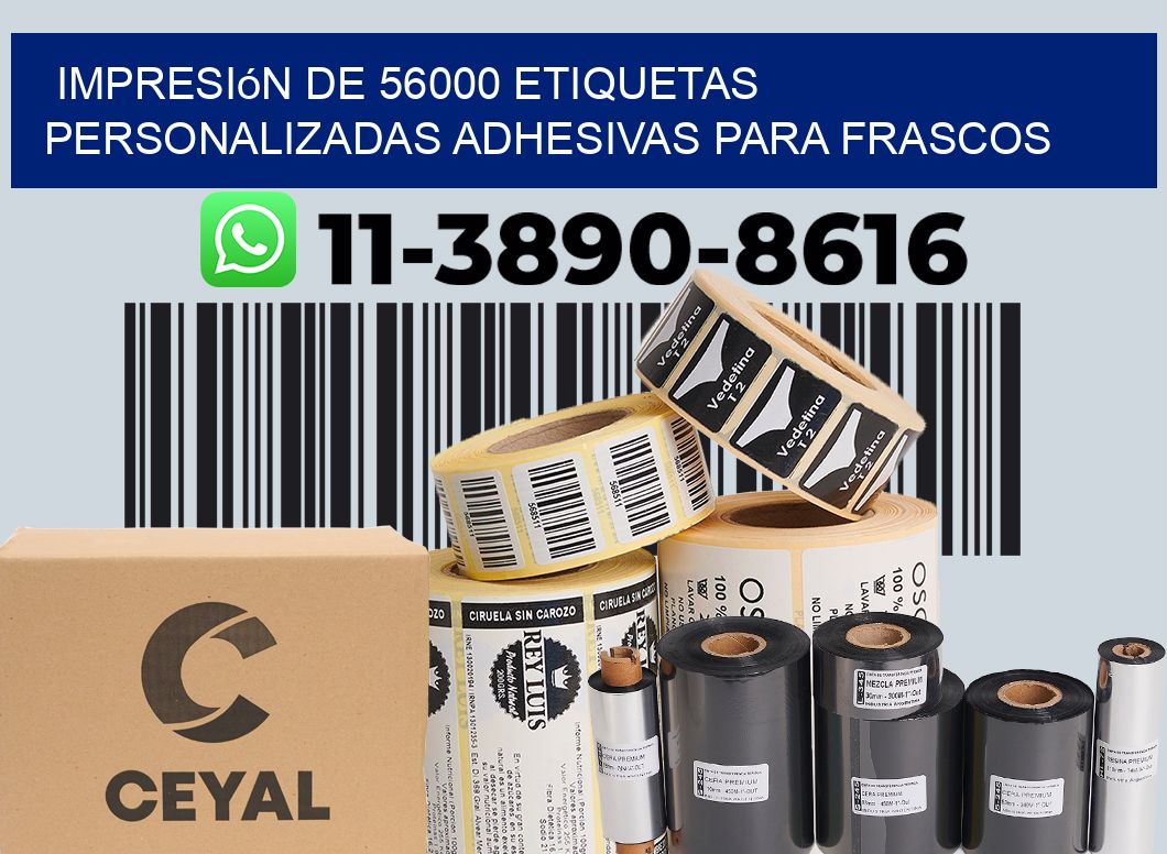 impresión de 56000 etiquetas personalizadas adhesivas para frascos